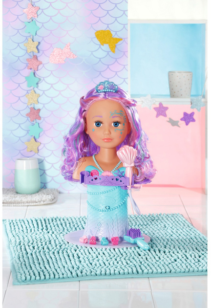 Głowa do stylizacji i makijażu Baby Born Sister Styling Syrena 37 cm (4001167830550) - obraz 3