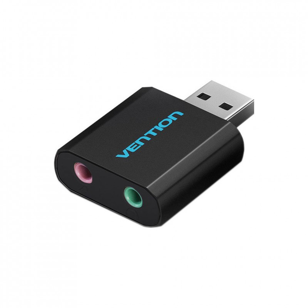 Звуковая плата Vention Audio USB 2х3,5mm jack Metal (VAB-S17-B) (209961) - изображение 1