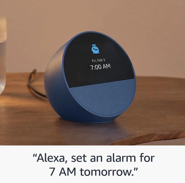 Умная колонка Amazon Echo Spot Smart alarm clock with Alexa - Glacier White (Английский/Испанский/Французский) - Фото 4 Умная колонка Amazon Echo Spot Smart alarm clock with Alexa - Glacier White (Английский/Испанский/Французский) - изображение 4