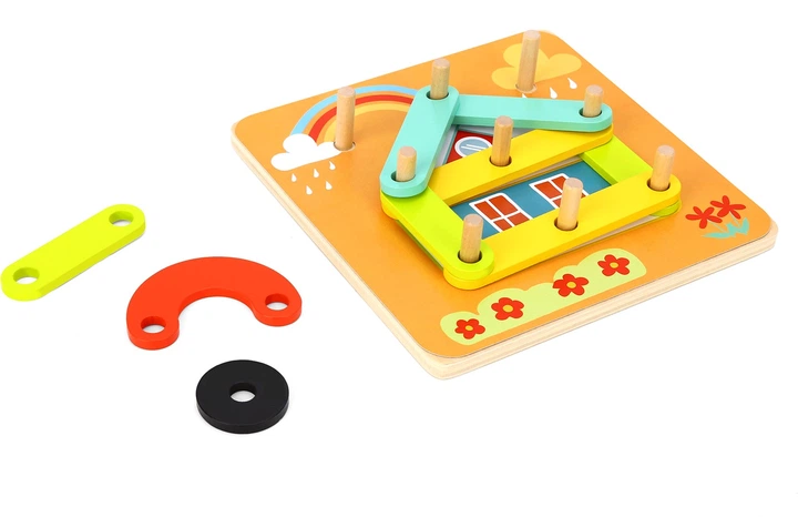 Gra edukacyjna Tooky Toy Zwierzęta Bloki Kołki Wzory (6972633371625) - obraz 4
