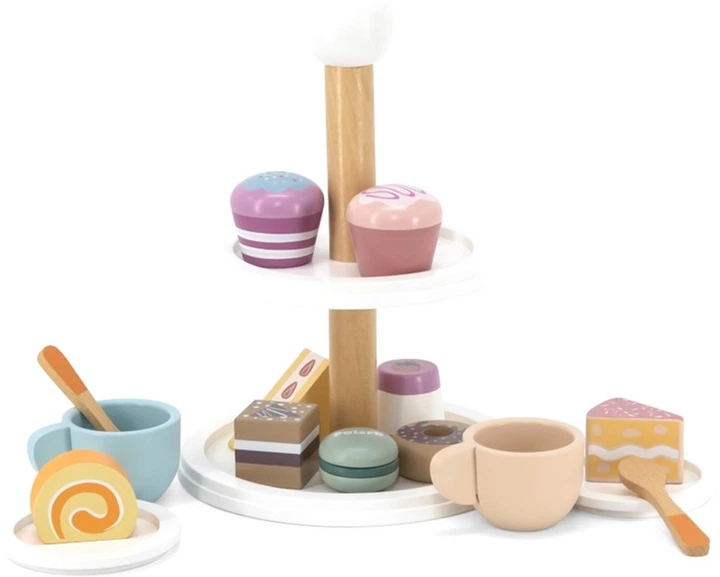 Zestaw do zabawy Viga Toys PolarB Drewniana patera na muffiny 15 elementów (6971608440946) - obraz 4