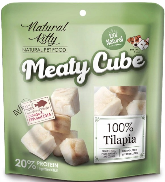 Opakowanie mokrej karmy Pettric Natural Kitty Meaty Cube Tilapia 8 x 60 g (4712937602320) - obraz 2