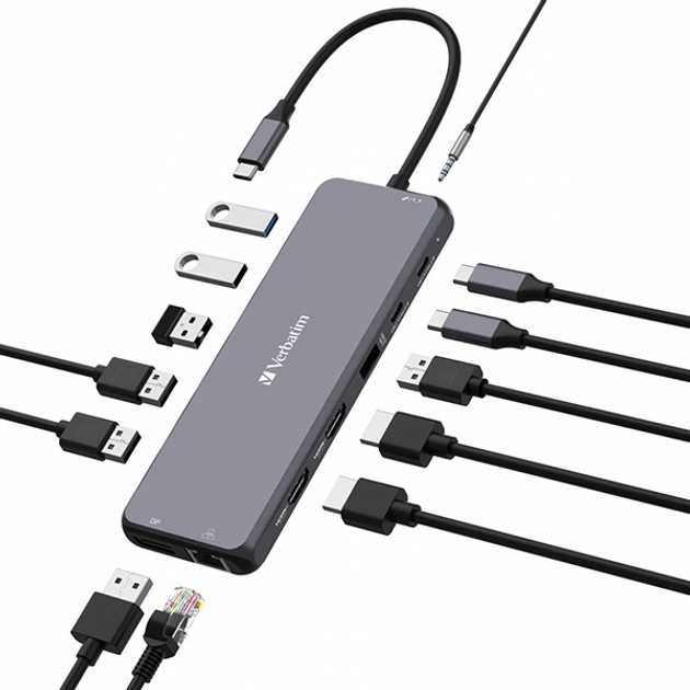 Hub USB Verbatim CMH-13 Grey (0023942321538) - obraz 5