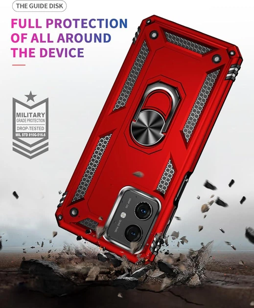 Чохол Shield для Motorola Moto G54/G54 Power бампер протиударний з підставкою Red - зображення 5