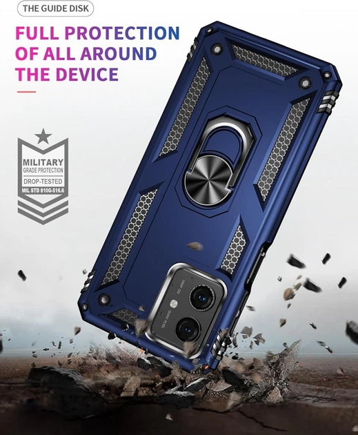 Чехол Shield для Motorola Moto G54 / G54 Power бампер противоударный с подставкой Blue - изображение 5