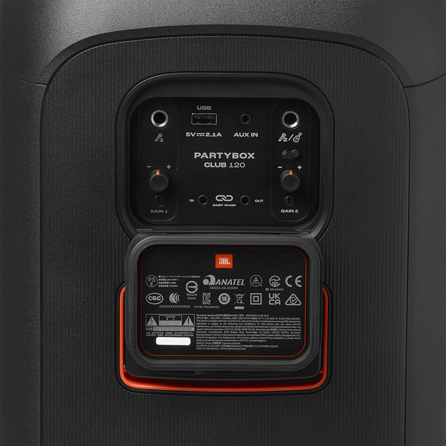 Портативная акустика JBL PartyBox Club 120, Black (JBLPBCLUB120EP) - Фото 7 Портативная акустика JBL PartyBox Club 120, Black (JBLPBCLUB120EP) - изображение 7