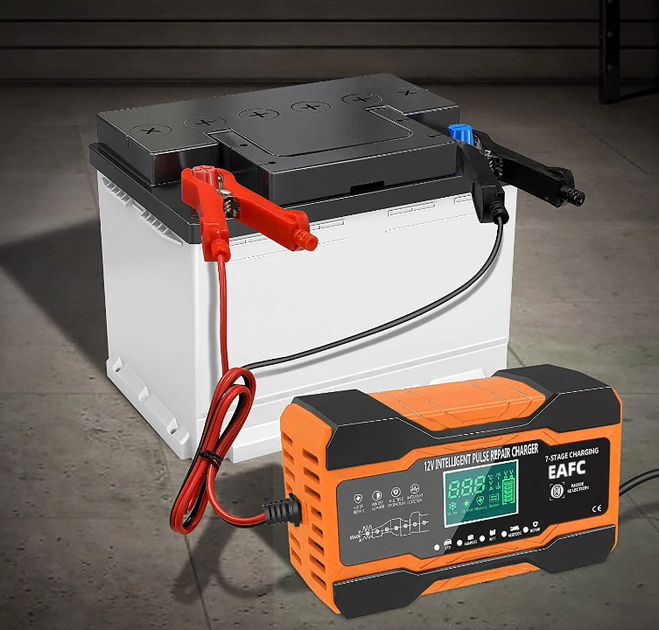Зарядное устройство для автомобильного аккумулятора EAFC 240W 7-этапная зарядка Импульсна 12/24V 12A - изображение 6