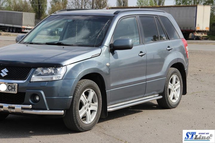 Боковые пороги подножки площадки на Suzuki Grand Vitara 2 3d 05-12 d60х1,6мм Сузуки Гранд Витара ST7895 - изображение 3