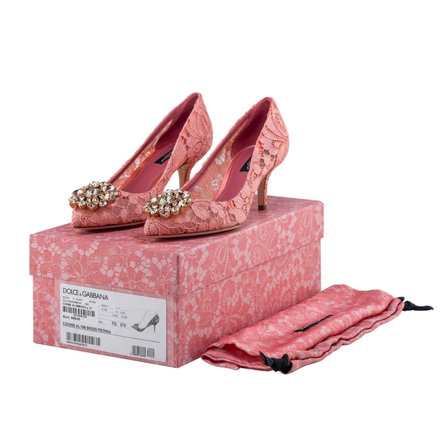 Женские туфли - лодочки Bellucci из кружева Taormina с брошью Dolce&Gabbana Rainbow 37.5 (24.1 cm) розовые CD0066AL1988H200 - Фото 8 Женские туфли - лодочки Bellucci из кружева Taormina с брошью Dolce&Gabbana Rainbow 37.5 (24.1 cm) розовые CD0066AL1988H200 - изображение 8