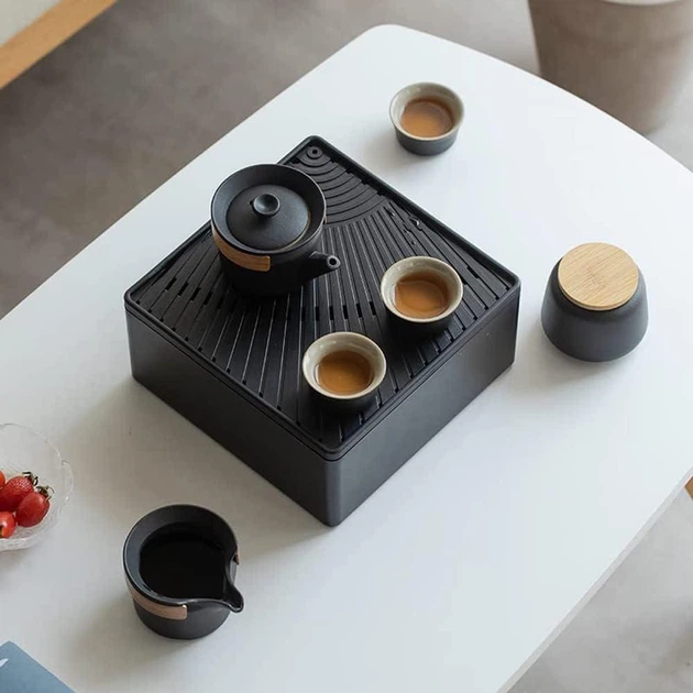 Набір Gongfu Travel Tea Set Black для чайної церемонії на 9 предметів (234D3FBB46F4) - зображення 5