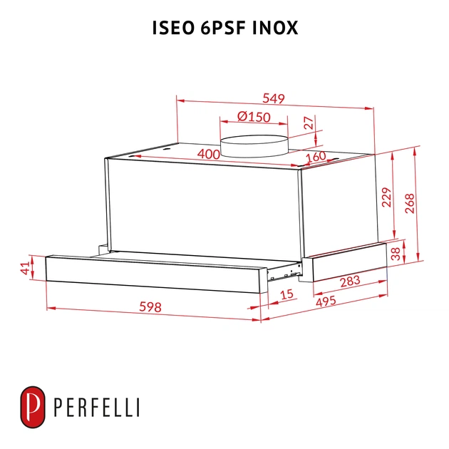 Вытяжка телескопическая PERFELLI ISEO 6PSF INOX - изображение 11