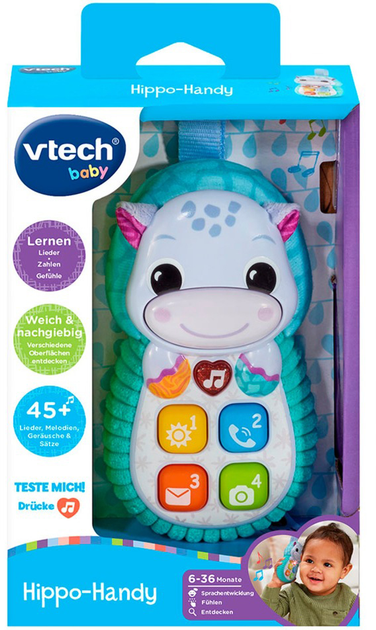 Telefon komórkowy Vtech Hippo dla niemowląt muzyczny (3417765668043) - obraz 1