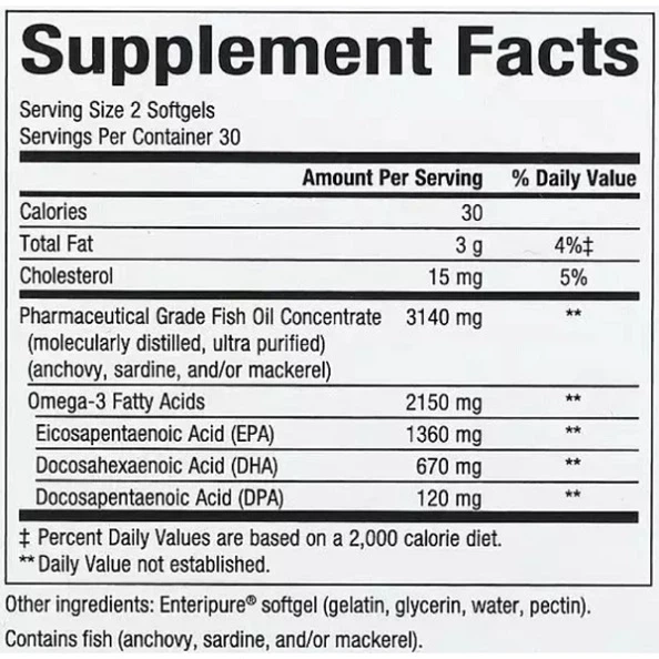 Омега 3 Natural Factors RxOmega-3 Ultra Strength 2150 mg 60 Softgels - зображення 2