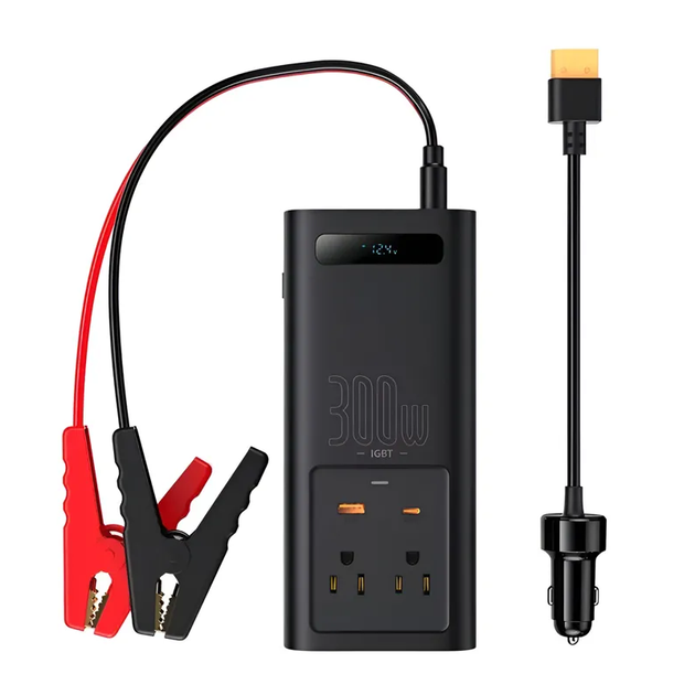 Автомобільний інвертор Baseus IGBT Power Inverter 300W (110V US/JP ) Black (CGNB010001) - изображение 6