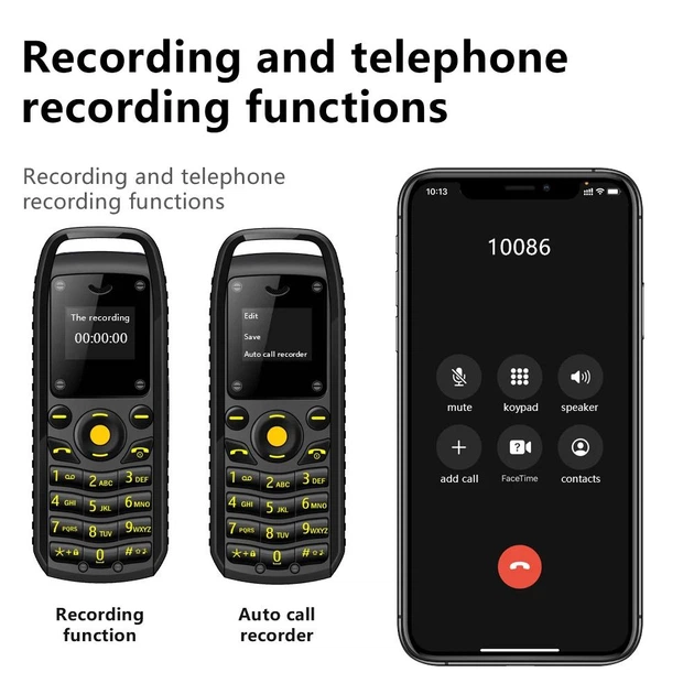 Міні мобільний телефон Miniphone SERVO B25 чорний - Фото 4 Міні мобільний телефон Miniphone SERVO B25 чорний - зображення 4