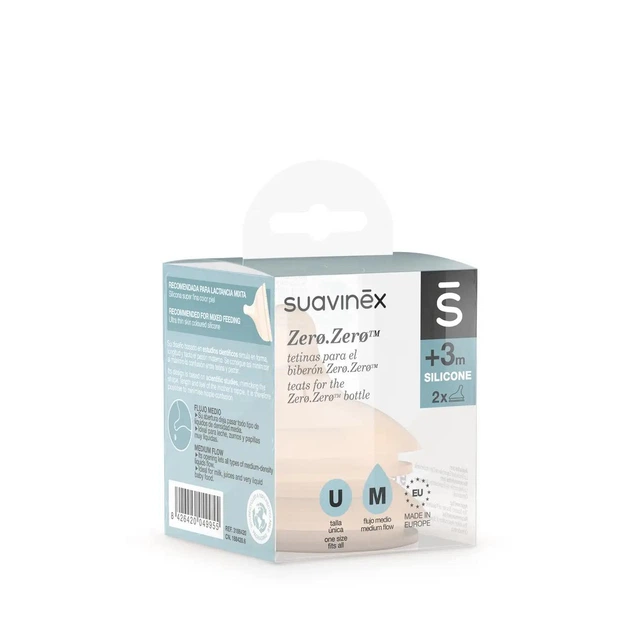 Соска для пляшечки Suavinex Zero середній потік - Фото 2 Соска для пляшечки Suavinex Zero середній потік - изображение 2