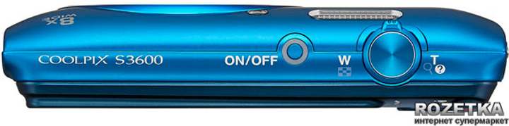 Фотоаппарат Nikon Coolpix S3600 Blue (VNA553E1) купить на