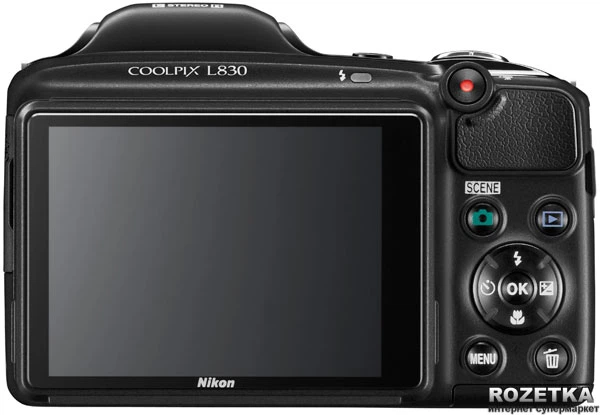 Фотоаппарат Nikon Coolpix L830 Black (VNA600E1) + карта памяти
