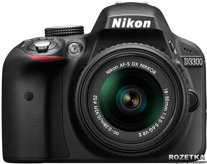 Фотоаппарат Nikon D3300 18-55mm f/3.5-5.6G VR II Kit Black - изображение 1