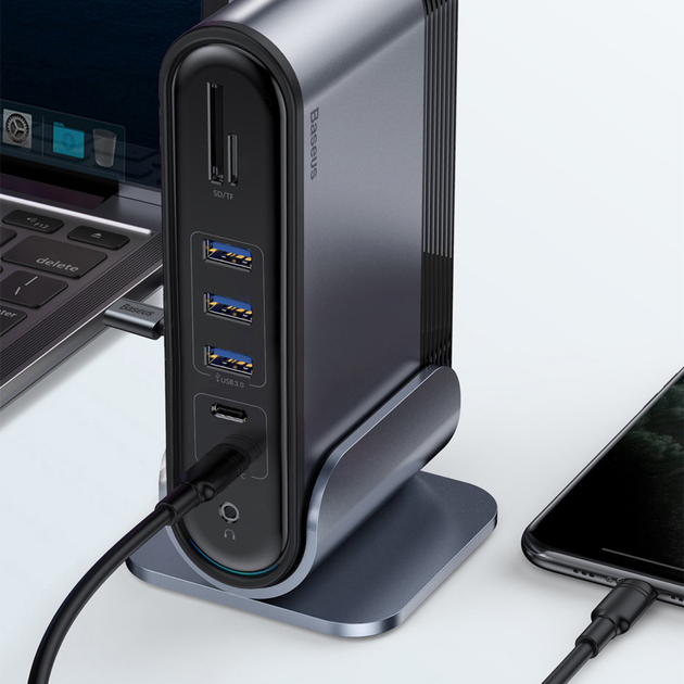 Stacja dokująca Baseus USB 3.1 Type-C 17 w 1 (CAHUB-DG0G) - obraz 13