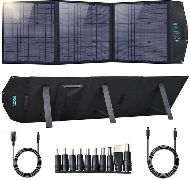 Портативна сонячна панель для УМБ CHOETECH 120W (177x53 см) 1x120W, 1xUSB QC3.0 18W, 1xUSB-C PD3.0 60W, 1xUSB-A 12W (6971824976779) - зображення 3
