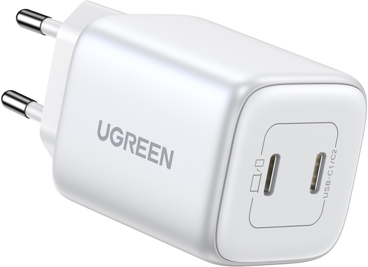 Ładowarka sieciowa Ugreen CD294 Nexode 45 W USB 2 x Type-C PD3.0 QC4.0 Ładowarka Space White (6941876213276) - obraz 2