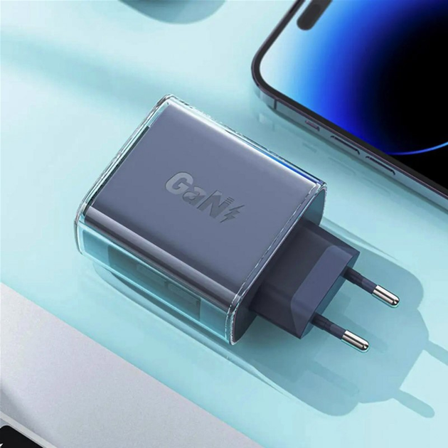 Мережевий зарядний пристрій Acefast A53 Sparkling Series PD30W GaN (USB-C) Charger Mica Gray - зображення 2