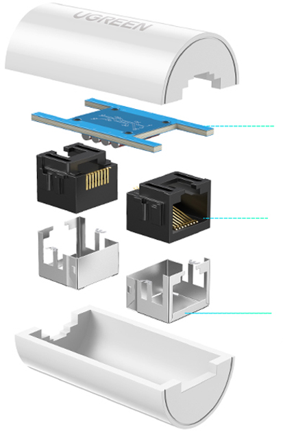 Złącze Ethernet Ugreen NW116 RJ-45 Białe (UGR-20391) - obraz 7