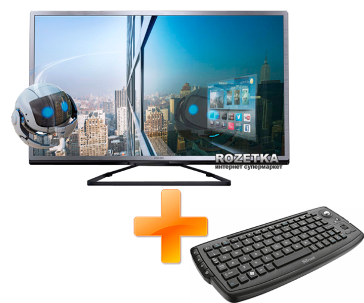 Телевизор Philips 32PFL4508T + Клавиатура Trust Compact Wireless ...