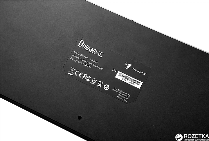 Клавіатура дротова Tesoro Durandal Cherry MX Red USB Black (TS-G1N-RD) - Фото 6 Клавіатура дротова Tesoro Durandal Cherry MX Red USB Black (TS-G1N-RD) - зображення 6
