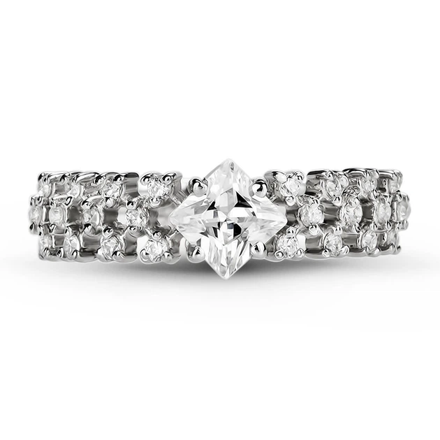 Серебряное кольцо с фианитами Мишель ФК309 19.5р. - изображение 2