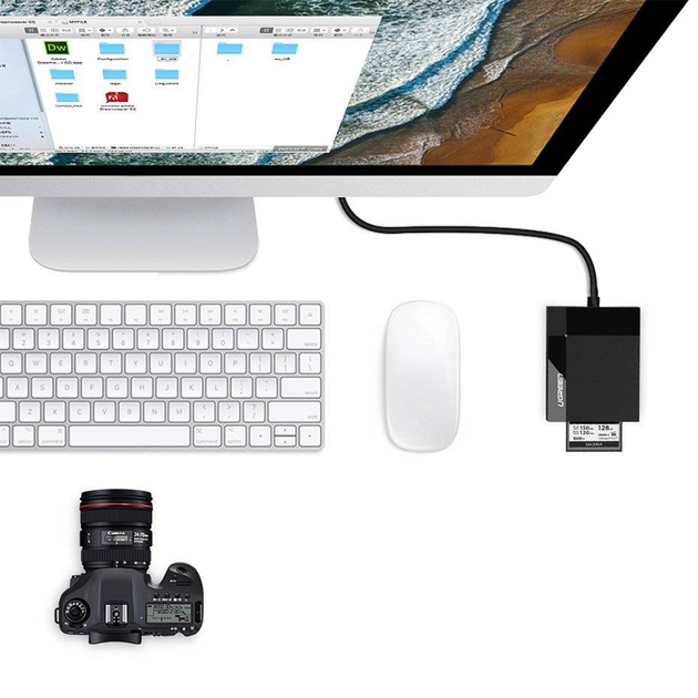 Czytnik kart Ugreen USB 3.0 SD micro-SD CF MS Black (6957303832316) - obraz 5