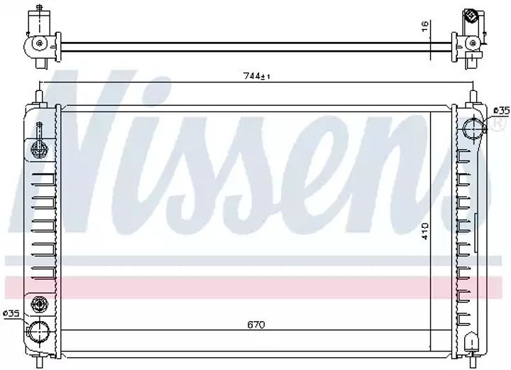 Радиатор охлаждения двигателя NISSAN TEANA, NISSENS (68762) - изображение 1