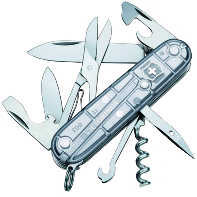 Ніж складний, мультитул Victorinox Climber (91мм, 14 функцій), срібний прозо. 1.3703.Т7 - изображение 1