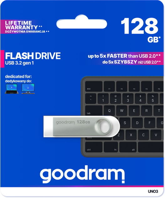 Flash Drive Goodram UNO3 128GB (6962758) - изображение 3
