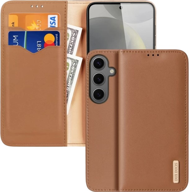 Чохол Dux Ducis Hivo з блокуванням RFID для Samsung Galaxy S24 Brown (6934913021798) - зображення 1