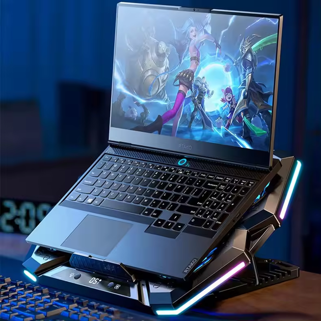 Підставка для ноутбука VHG D12 RGB з охолодженням, Laptop Cooling Pad, Black - изображение 5