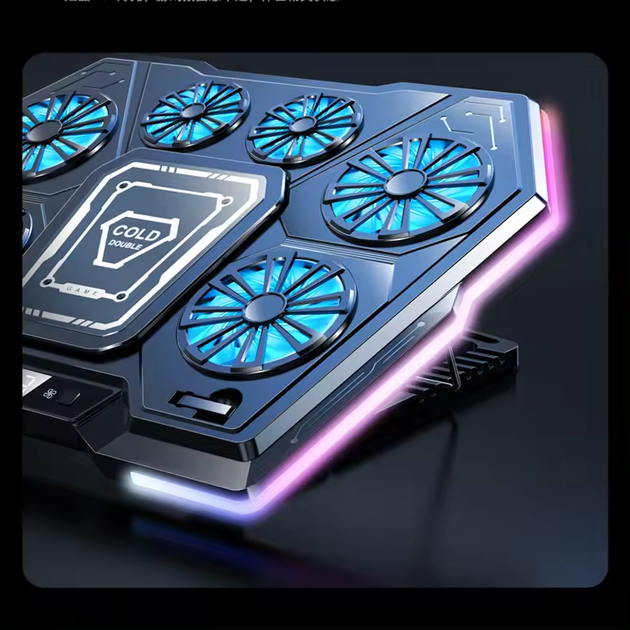 Підставка для ноутбука VHG D13 RGB з охолодженням, Laptop Cooling Pad, Black - изображение 6