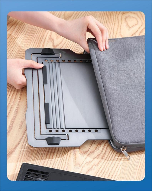 Підставка для ноутбука VHG D20 з охолодженням та підсвічуванням, Laptop Cooling Pad Dark Grey - зображення 10