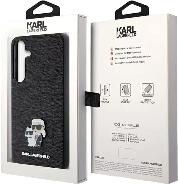 Чохол Karl Lagerfeld Saffiano Karl&Choupette Metal Pin для Samsung Galaxy S24 Black (3666339242022) - зображення 8