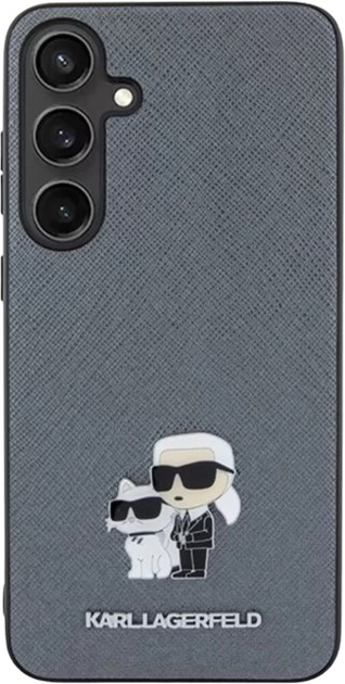 Etui Karl Lagerfeld Saffiano Karl&Choupette Metal Pin na Samsung Galaxy S24 Grey (3666339242053) - obraz 3