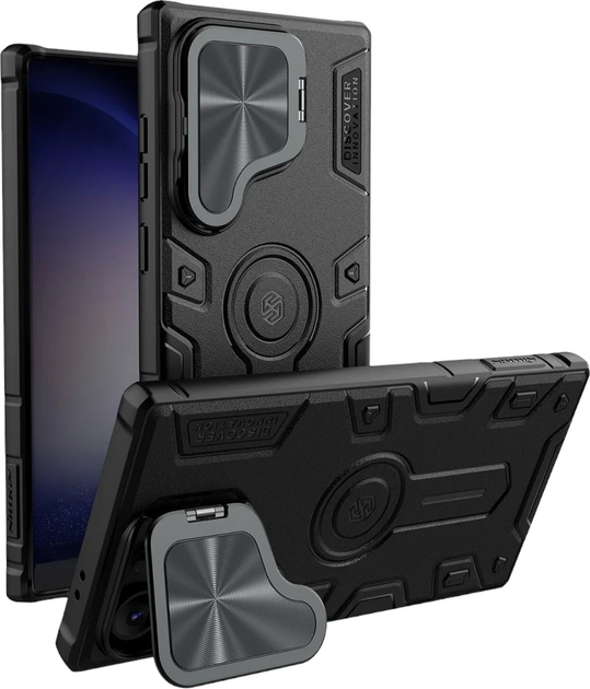 Etui Nillkin CamShield Armor Prop Case na Samsung Galaxy S24 Ultra Black (6902048275041) - obraz 6