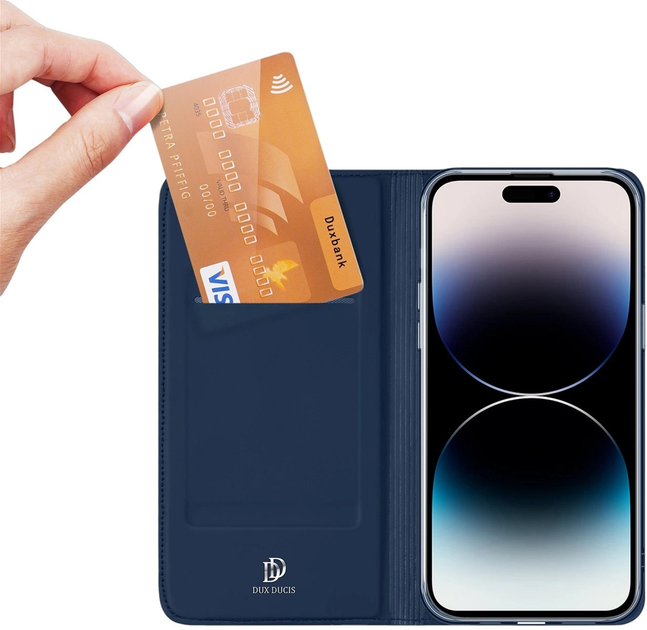 Чохол-книжка Dux Ducis Skin Pro для iPhone 15 Pro Blue (6934913025420) - зображення 8