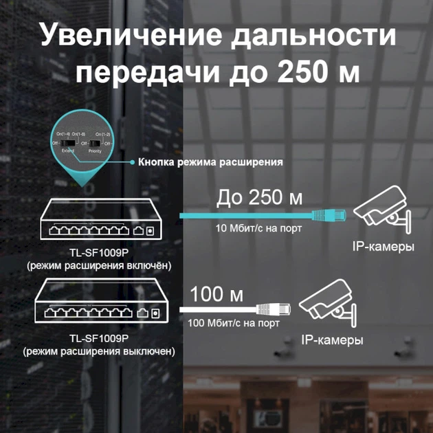 Комутатор TP-Link TL-SF1009P - Фото 7 Комутатор TP-Link TL-SF1009P - зображення 7