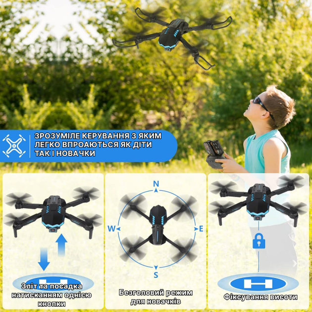 Квадрокоптер X6 дитячий дрон з Wifi FPV камерою, 2 акумулятора + батарейки + кейс, до 150 м. до 30 хв. польоту - Фото 4 Квадрокоптер X6 дитячий дрон з Wifi FPV камерою, 2 акумулятора + батарейки + кейс, до 150 м. до 30 хв. польоту - зображення 4