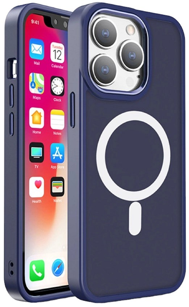 Etui plecki Hurtel MagSafe Color Matte Case do Apple iPhone 15 Pro Max Navy Blue (9145576280218) - obraz 1