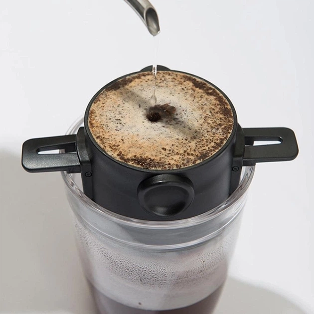 Пуровер/воронка/фільтр для ручного заварювання кави багаторазова Semi Coffee Maker, Black - зображення 3