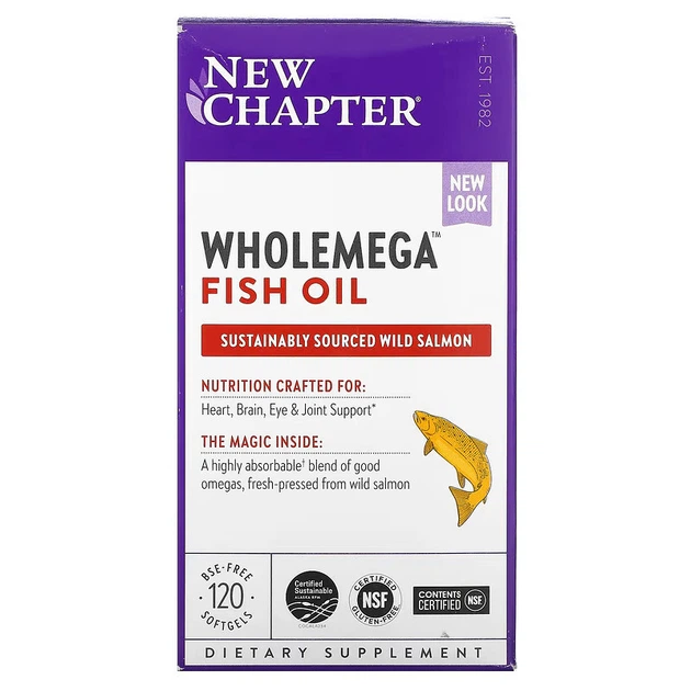 Жирні кислоти New Chapter Wholemega Fish Oil, 120 капсул - зображення 3
