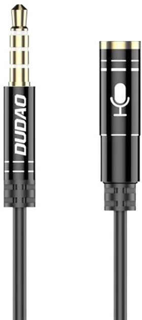 Przedłużacz Dudao AUX 3.5 mm (F) - AUX 3.5 mm (M) Black (6970379614532) - obraz 1