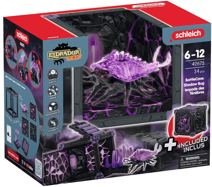 Zestaw do zabawy Schleich Eldrador Creatures BattleCave Cień Isopod 42675 (4059433771762) - obraz 1